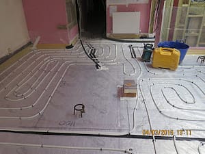 undefloor heating being laid