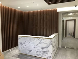 prototype concept of a marble reception area